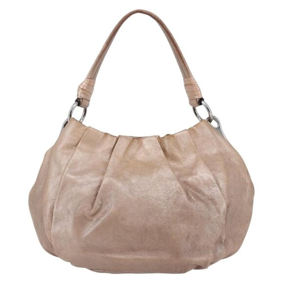 PRADA Shoulder Bag Leather Beige Silver Auth - Picture 3 of 15